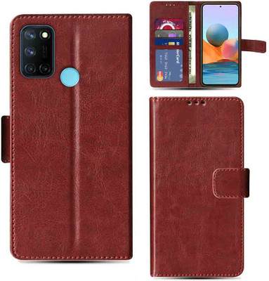 Kalua Mall Flip Cover for Realme 7i phone flip cover | Realme RMX2103 phone flip cover | Brown(Brown, Magnetic Case, Pack of: 1)