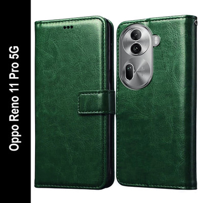 Casotec Flip Cover for Oppo Reno 11 Pro 5G(Green, Pack of: 1)