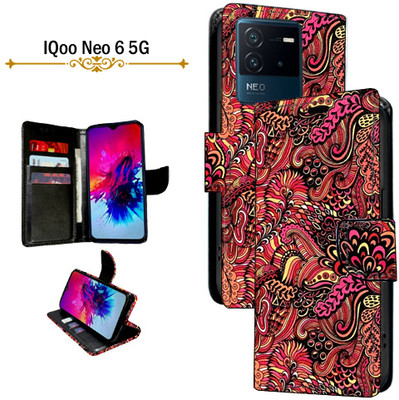 Asmart Flip Cover for IQoo Neo 6 5G(Red, Pack of: 1)