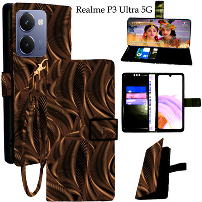 Mxkart Flip Cover for Realme P3 Ultra 5G(Brown, Pack of: 1)