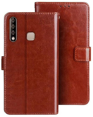 COVERBLACK Flip Cover for Infinix Smart3 Plus(Brown, Grip Case, Pack of: 1)