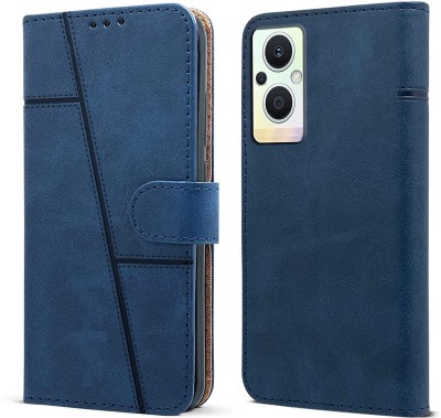 spaziogold Flip Cover for Oppo F21 Pro 5G(Premium leather | 360-Degree protection | card slots and wallet)(Blue, Dual Protection, Pack of: 1)