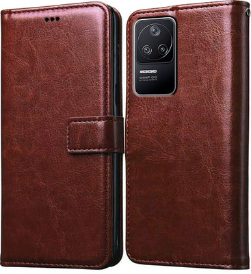 Casotec Flip Cover for Poco F4 5G(Brown, Pack of: 1)