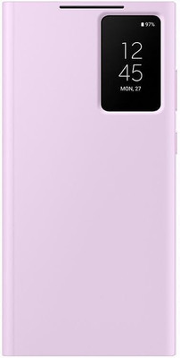 CRUPED Flip Cover for Samsung Galaxy S23 Ultra Smart-View Wallet Case – Leather, Card Slot, Tap Control(Pink, Cases with Holder, Pack of: 1)
