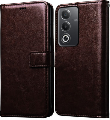 Casotec Flip Cover for Oppo A3 Pro 5G, Oppo K12x 5G(Brown, Pack of: 1)