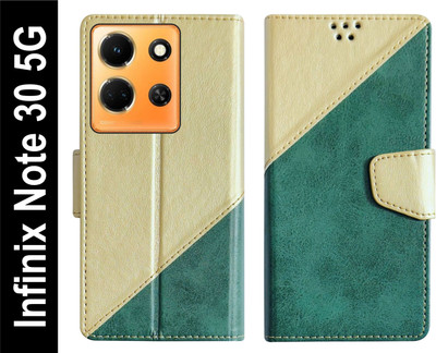 SBMS Flip Cover for Infinix Note 30 5G Back Cover Case with Magnatic Closure(Green, Shock Proof, Pack of: 1)