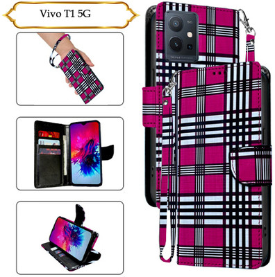Asmart Flip Cover for Vivo T1 5G(Pink, Pack of: 1)
