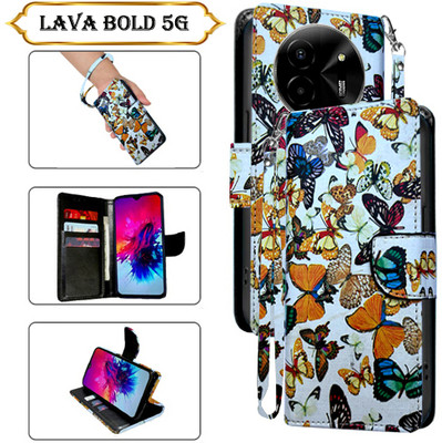 PARGO Flip Cover for Lava Bold 5G(White, Pack of: 1)