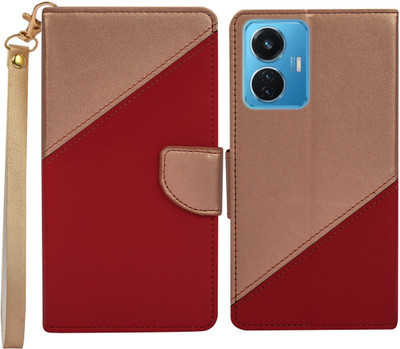 Spicesun Flip Cover for vivo T1 44W 4g(Red, Dual Protection, Pack of: 1)