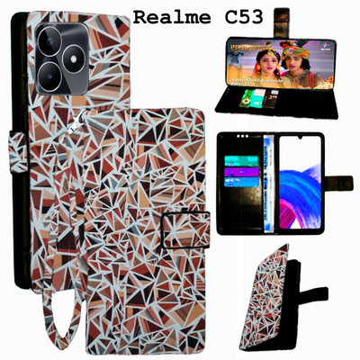 Mxkart Flip Cover for Realme C53(Brown, Pack of: 1)