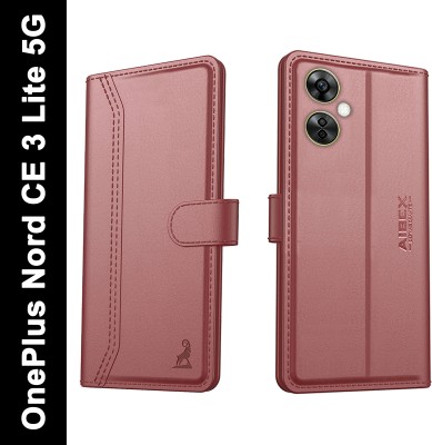 AIBEX Flip Cover for OnePlus Nord CE 3 Lite 5G|Vegan PU Leather |Foldable Stand & Pocket(Brown, Cases with Holder, Pack of: 1)