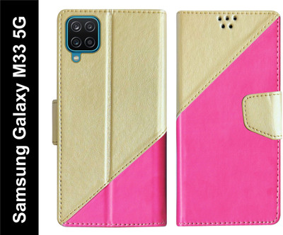 SBMS Flip Cover for Samsung Galaxy M33 5G Back Cover Case with Magnatic Closure(Pink, Shock Proof, Pack of: 1)