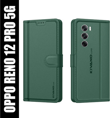 KIVANO LUXE Flip Cover for Oppo Reno 12 Pro 5G(Green, Magnetic Case, Pack of: 1)