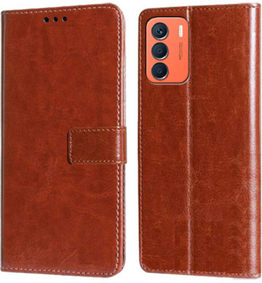 Turncoat Flip Cover for Infinix Zero 5G 2023, Infinix Zero 5G 2023 Turbo(Brown, Grip Case, Pack of: 1)