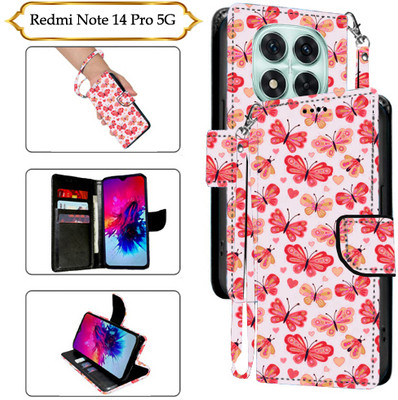 Cutemart Flip Cover for Redmi Note 14 Pro 5G(Red, Pack of: 1)