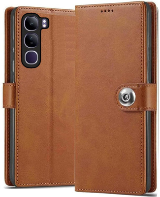 Chaseit Flip Cover for vivo Y29 5G(Brown, Dual Protection, Pack of: 1)