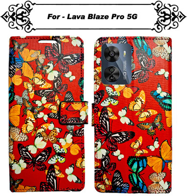 Asmart Flip Cover for Lava Blaze Pro 5G(Red, Pack of: 1)