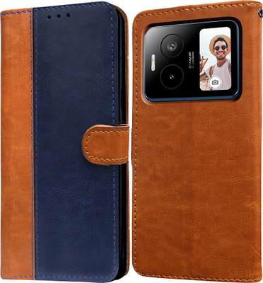 Casotec Flip Cover for Lava Blaze Duo 5G(Blue, Pack of: 1)