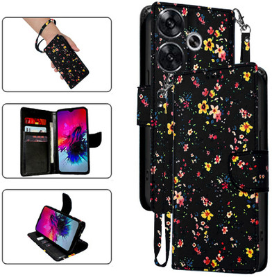 Cutemart Flip Cover for Poco F6 5G(Black, Pack of: 1)