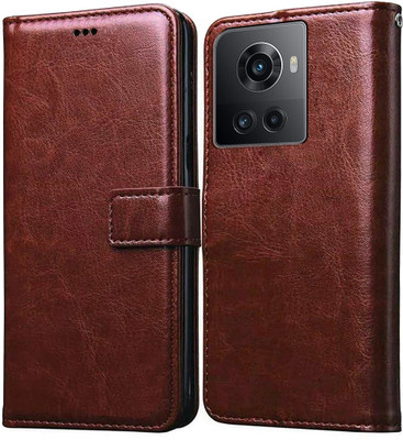 Casotec Flip Cover for OnePlus 10R 5G(Brown, Pack of: 1)