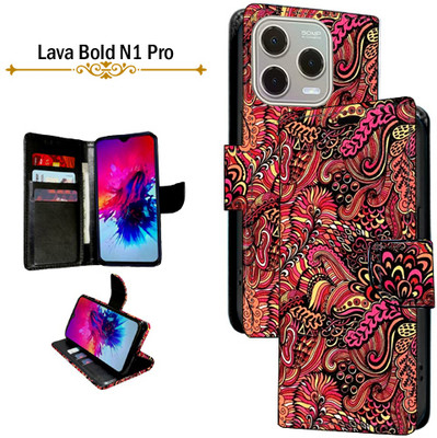 Hpa Flip Cover for Lava Bold N1 Pro(Red, Pack of: 1)