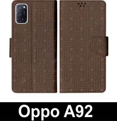 korumacase Flip Cover for Oppo A92(Brown, Shock Proof, Pack of: 1)