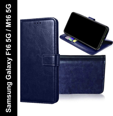 Manobal Flip Cover for Samsung Galaxy F16 5G, Samsung Galaxy M16 5G(Blue, Camera Bump Protector, Pack of: 1)