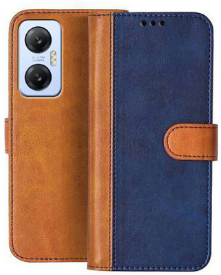 Flipkart SmartBuy Flip Cover for Infinix Hot 20 5G(Blue, Brown, Pack of: 1)