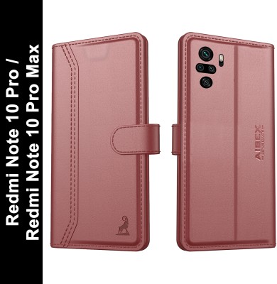 AIBEX Flip Cover for Xiaomi Redmi Note 10 / Xiaomi Redmi Note 10s|Vegan PU Leather |Foldable Stand & Pocket(Brown, Cases with Holder, Pack of: 1)
