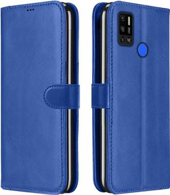 Juberous Flip Cover for Tecno Spark 6 Air(Blue, Grip Case, Pack of: 1)