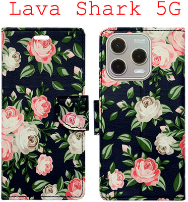 SHANNO Flip Cover for Lava Shark 5G(Black, Pack of: 1)