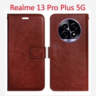 Toklot Flip Cover for Realme 13 Pro Plus 5G(Brown, Pack of: 1)
