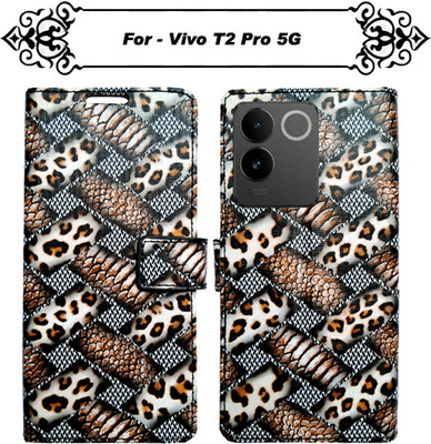 Asmart Flip Cover for Vivo T2 Pro 5G(Brown, Pack of: 1)