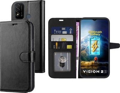 Unirock Flip Cover for itel Vision2S(Black, Dual Protection, Pack of: 1)