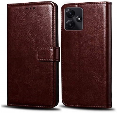 Cockcrow Flip Cover for POCO M6 Pro 5G(Brown, Shock Proof, Pack of: 1)