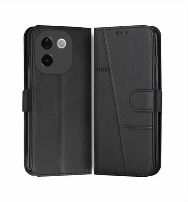 Soul Flip Cover for vivo T3 Pro 5G, iQOO Z9s Pro 5G, Card Pockets Wallet & Inbuilt Stand, Style Flip Back Case Cover(Black, Magnetic Case, Pack of: 1)