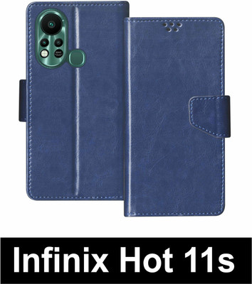 SBMS Flip Cover for Infinix Hot 11s(Blue, Shock Proof, Pack of: 1)