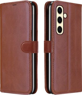 Roxel Flip Cover for Samsung Galaxy S24 5G(Brown, Dual Protection, Pack of: 1)
