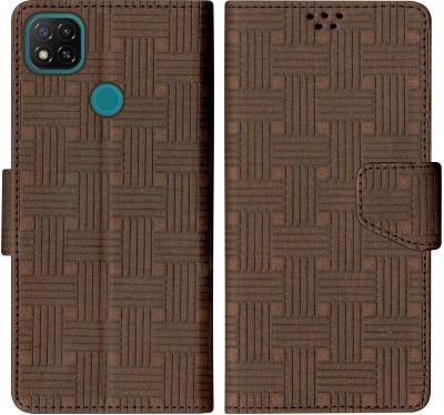 Telecase Flip Cover for Poco C31(Brown, Shock Proof, Pack of: 1)