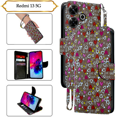 Asmart Flip Cover for Redmi 13 5G(Brown, Pack of: 1)