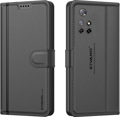 KIVANO LUXE Flip Cover for Redmi Note 11T / Poco M4 Pro 5G(Black, Magnetic Case, Pack of: 1)