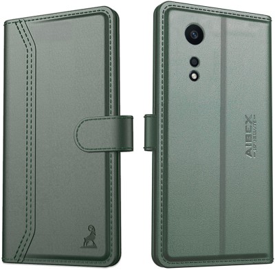 AIBEX Flip Cover for Oppo A58 4G|Vegan PU Leather |Foldable Stand & Pocket |Magnetic Closure(Green, Cases with Holder, Pack of: 1)