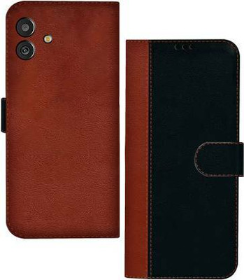 Flospy Flip Cover for SAMSUNG GALAXY M13 5G(Black, Brown, Dual Protection, Pack of: 1)
