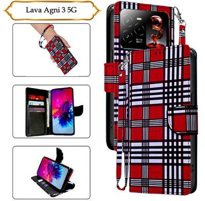 PARGO Flip Cover for Lava Agni 3 5G(Red, Pack of: 1)