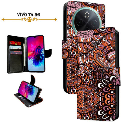 Mxkart Flip Cover for vivo T4 5G(Brown, Pack of: 1)