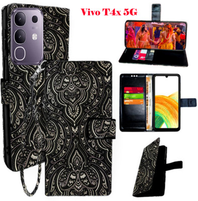 Realgo Flip Cover for vivo T4x 5G(Black, Pack of: 1)