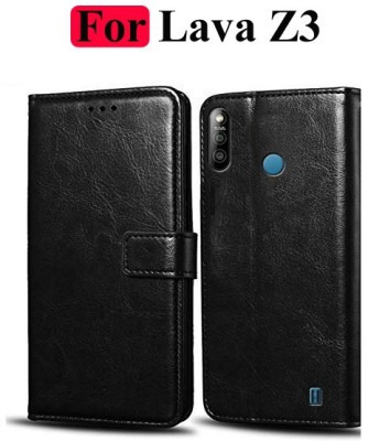 Turncoat Flip Cover for Lava Z3(Black, Grip Case, Pack of: 1)