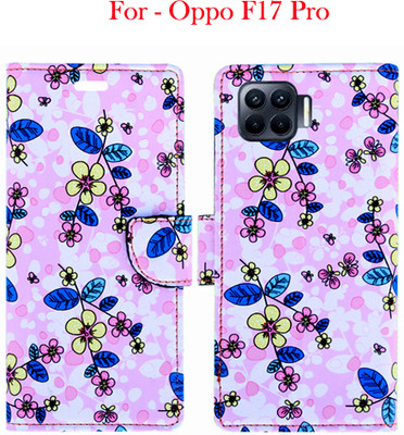 Toklot Flip Cover for Oppo F17 Pro(Pink, Pack of: 1)