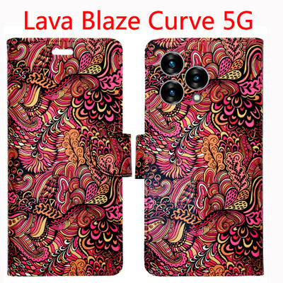 Toklot Flip Cover for Lava Blaze Curve 5G(Red, Pack of: 1)