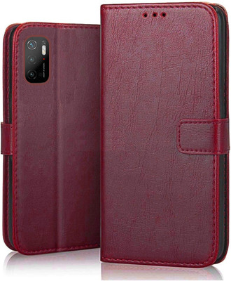 GoPerfect Flip Cover for Mi Poco M3 Pro 5G Redmi Note 10T 5G(Red, Dual Protection, Pack of: 1)